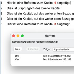 Automatische Anpassung von Kapitelreferenzen